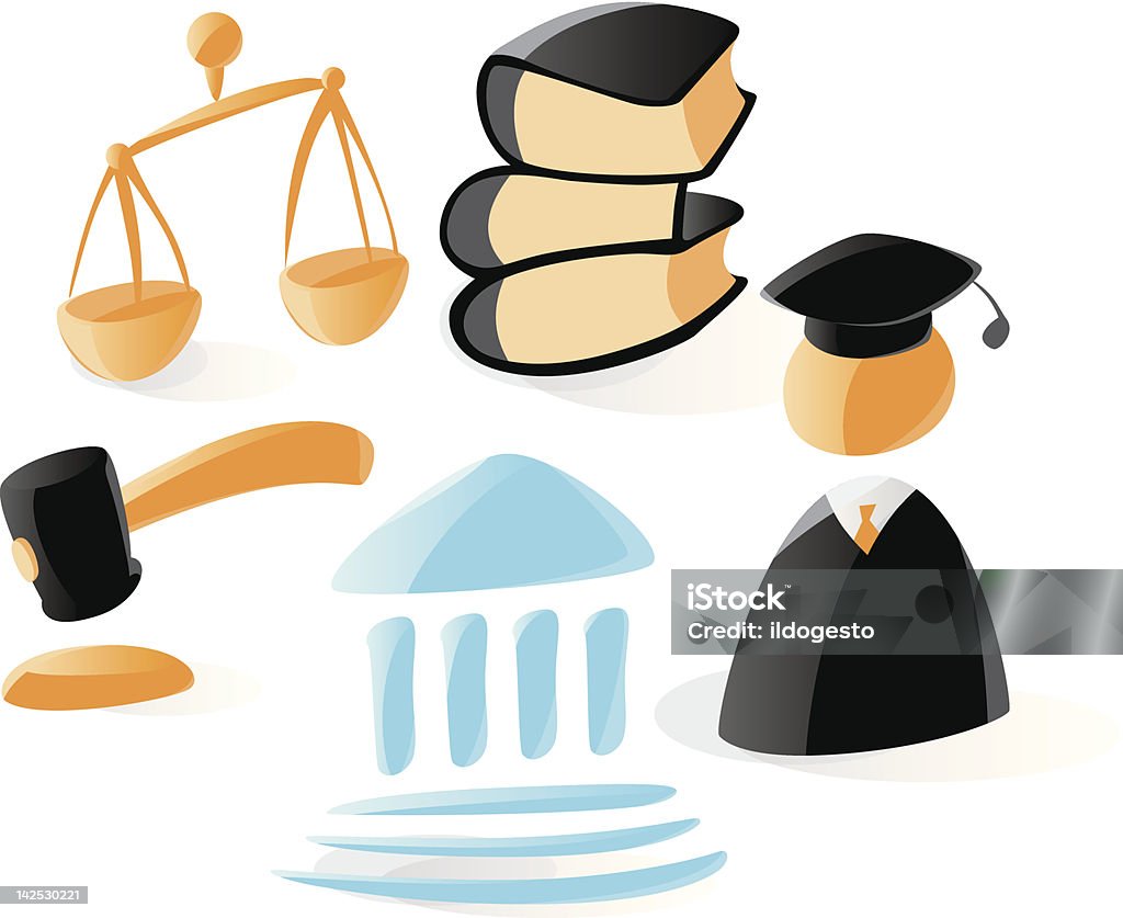 Droit icônes doux - clipart vectoriel de Avocat - Juriste libre de droits