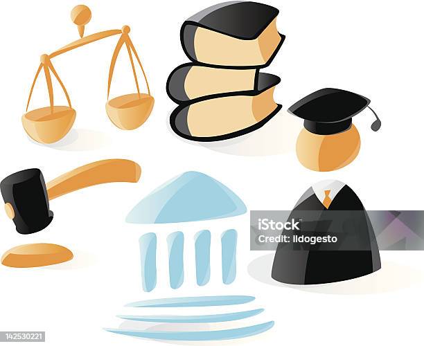 Droit Icônes Doux Vecteurs libres de droits et plus d'images vectorielles de Avocat - Juriste - Avocat - Juriste, Remise de diplôme, Adulte