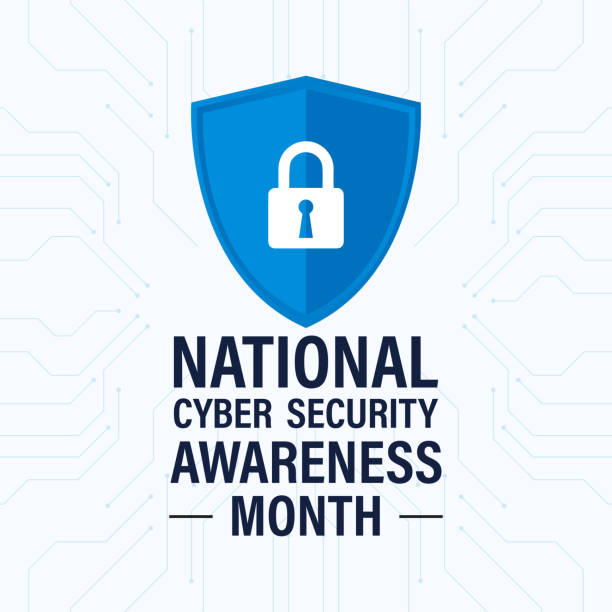 National cyber Security awareness month. It is celebrated every year in October. Background, poster, card, banner vector illustration It is celebrated every year in October. National cyber Security awareness month. cyber security awareness stock illustrations