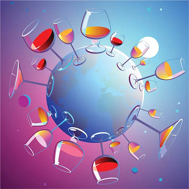 Vector illustration of Wines planet