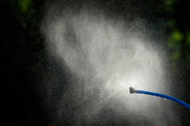Yamanashi,Japan - September 16, 2022: Spraying mist in the air