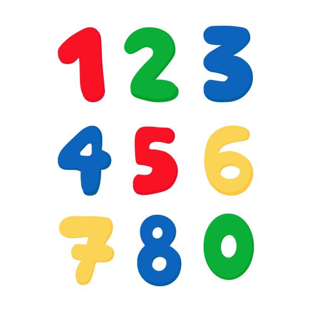 istock Kids numbers font from 1 to 0 colorful set. Illustration for school print. 1425308239