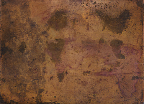 Copper metal texture, old copper plate background