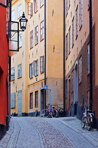 typical townscape in Gamla Stan (Stockholm, Sweden).