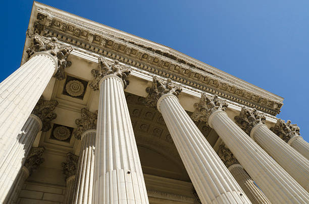 istock A ground view of columns on a building 142532472