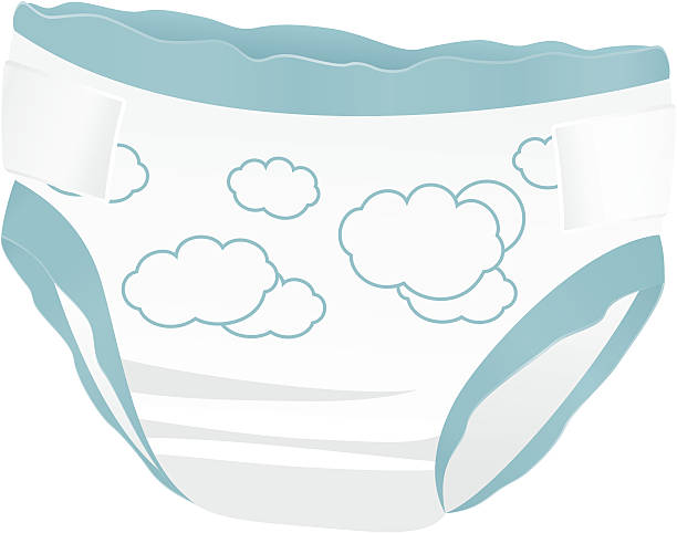 изолированных детские подгузники с забавный cloud. голубые трусики. вектор - indulgence stock illustrations