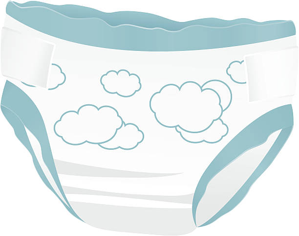 Isolated Baby diaper with funny Cloud. Blue panties. Vector Similar Files: Babies Only stock illustrations