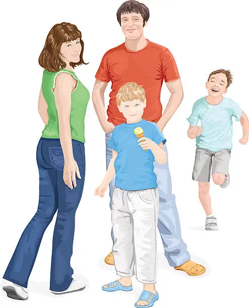 Vector illustration of Happy family