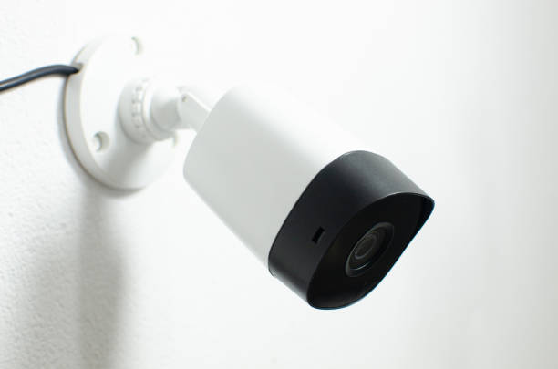 istock CCTV videocam, CFTV security camera, white camera with secure circuit, theft protection. Surveillance view. 1425328464