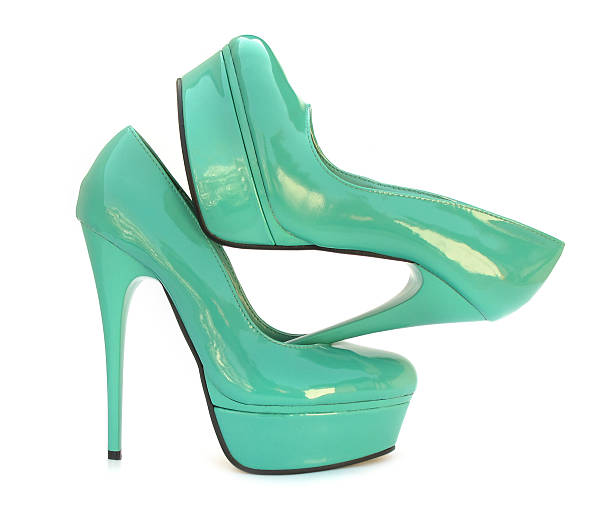 istock Sky blue high heels pump shoes 142533342