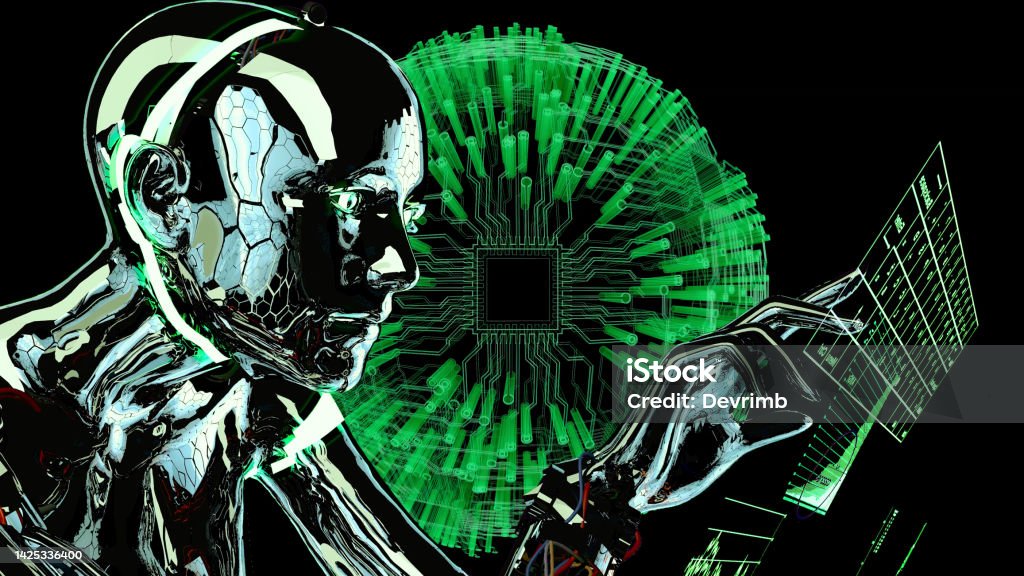 Cyborg Interactive Interactive Cyborg And Artificial Intelligence System Stock Photo ...