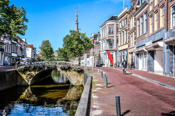istock Small Bridge Over Canal In Leeuwarden, The Netherlands 1425343353