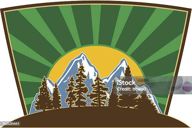 Natur Logodesign Stock Vektor Art und mehr Bilder von Berg - Berg, Colorado - Westliche Bundesstaaten der USA, Baum
