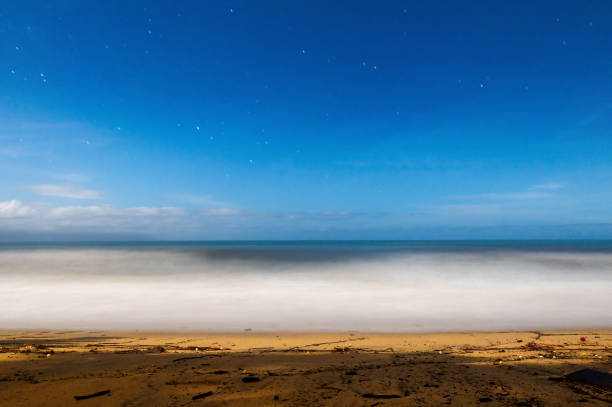 istock Night view of the sea with starry sky 1425345341