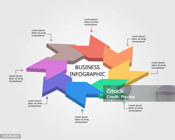 Step Chart Template For Infographic For Presentation For 8 Element ...