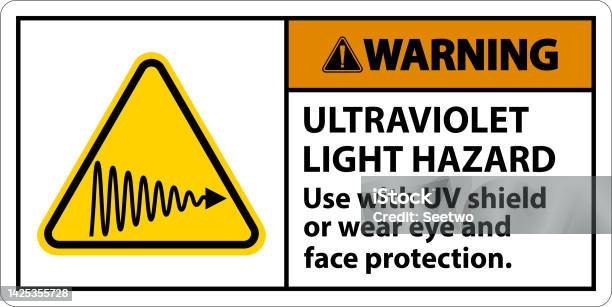 Ultraviolet Rays Sign Warning Ultraviolet Light Hazard Label On White Background Stock ...