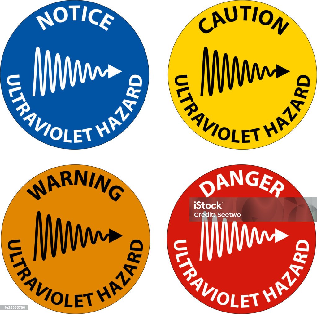 Ultraviolet Rays Sign Ultraviolet Light Hazard Label On White Background Stock Illustration ...