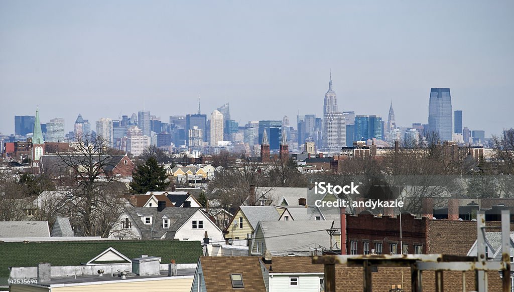 Bayonne City View A panoramic view of the neighborhood with the New York City skyline off in the distance. Bayonne - New Jersey Stock Photo