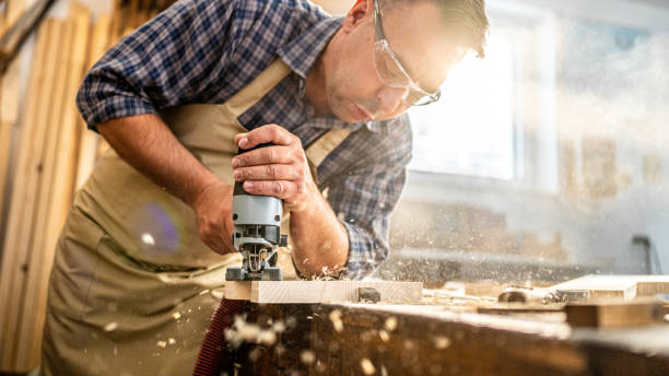istock Experienced professional working with wood 1425367505