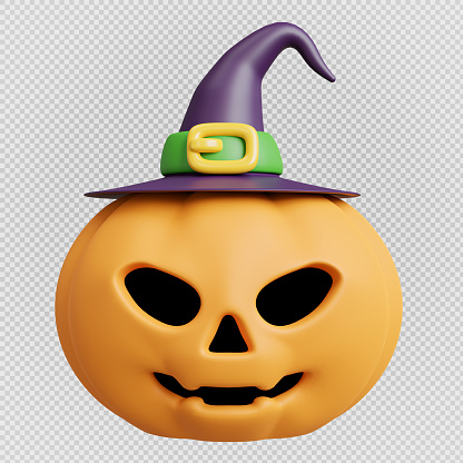 halloween pumpkin 3d rendering,with clipping path.