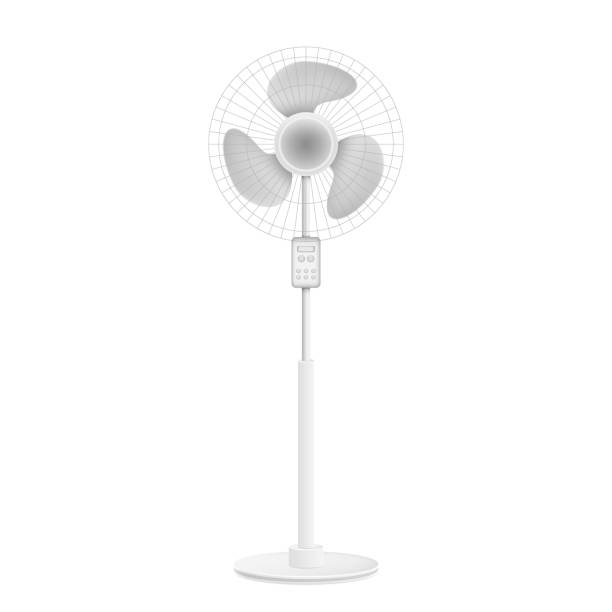 istock Modern electric fan realistic. Indoor climate control device turbine wind portable conditioning 1425369253