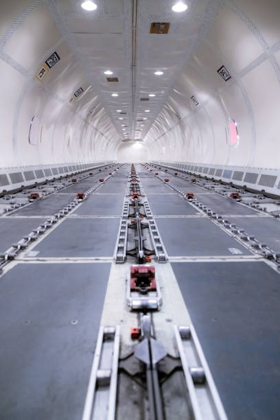 istock Interior view of a huge cargo airliner 1425372556