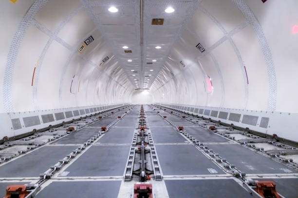 istock Interior view of a huge cargo airliner 1425372661