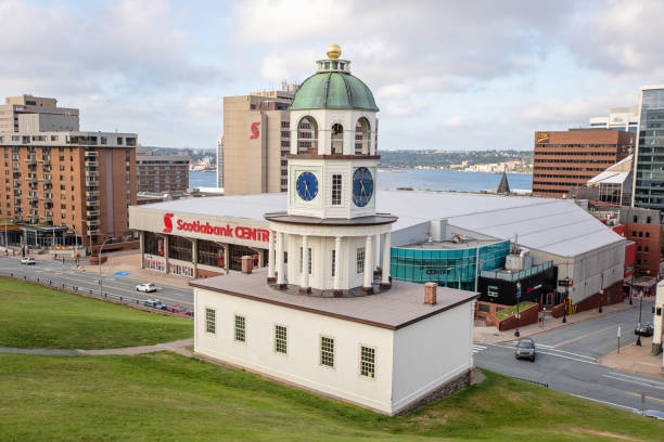 Halifax, Canada - August 30, 2022. View of Halifax city buildings from the top of the citadel hill.