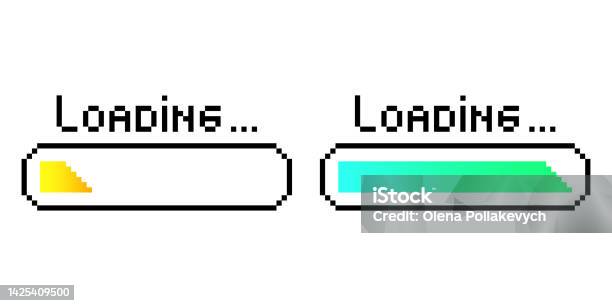 Set Loading Scale Game Element Interface Gui Vector Illustration Stock ...