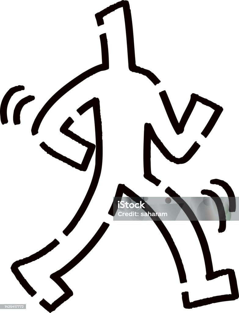 Active Stickman Walking Stickman Stock Illustration - Download Image Now - Active ...