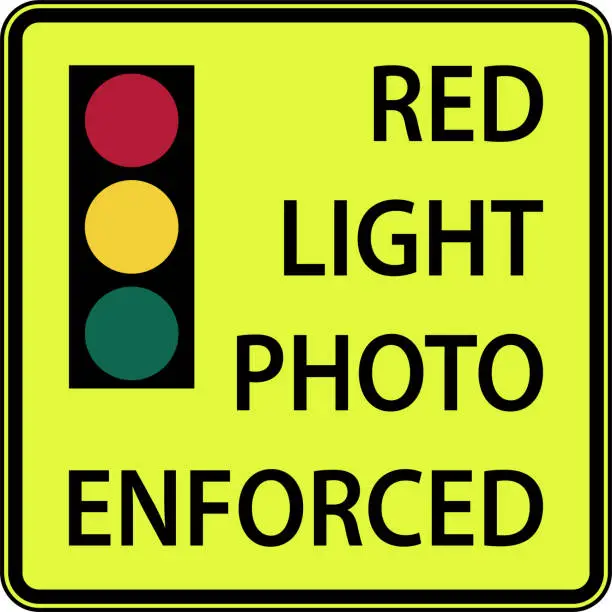 Vector illustration of Traffic Signal Photo Enforced Sign