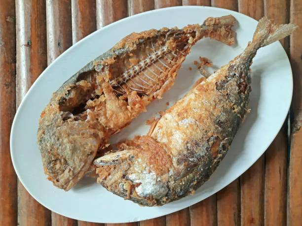 istock Reheating Leftover Mackerel Fish - food preparation. 1425423294