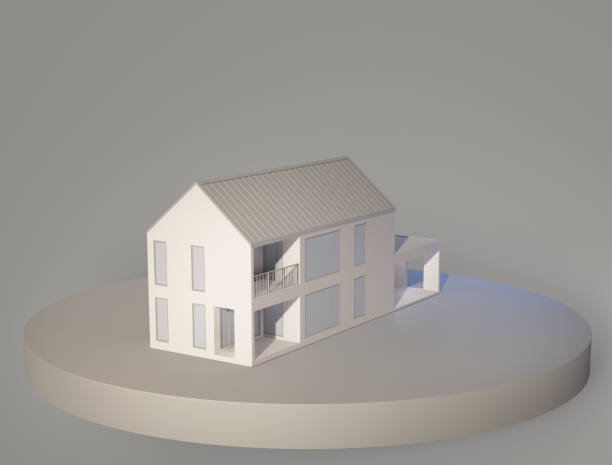 istock Simple house on white floor in isometric view. 1425425398