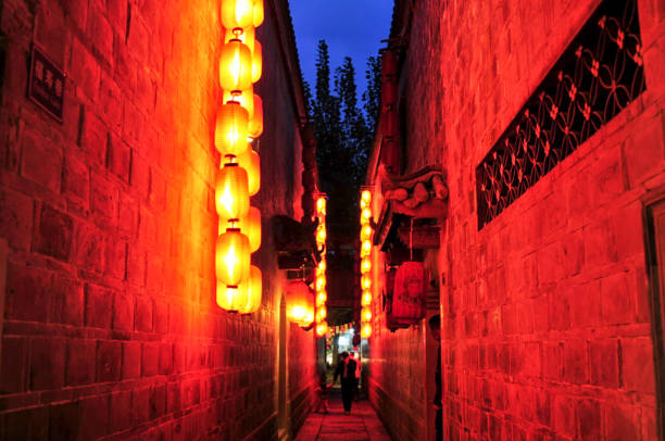 Chengdu, Sichuan, China- November 2, 2009: Here is the night view of Chengdu Jinli ancient street.