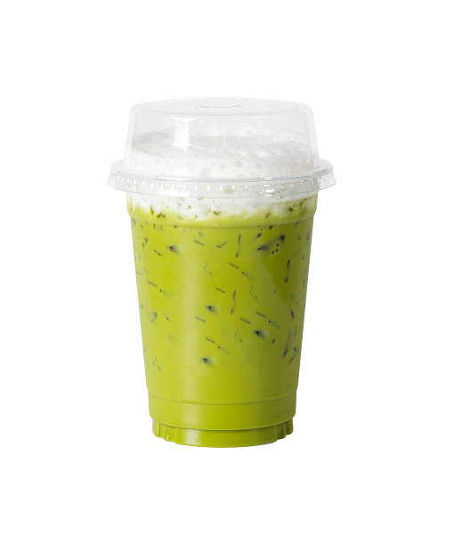 Iced green tea in takeaway cup