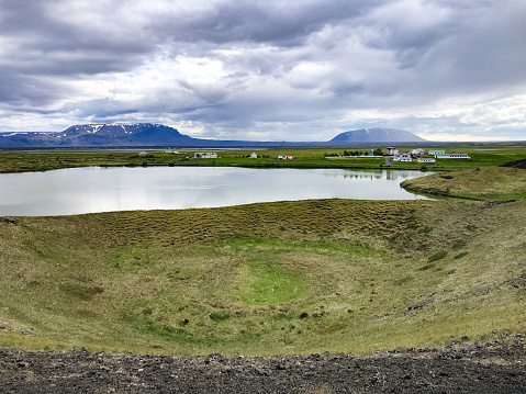 Skútustadagrig pseudo craters, Lake Myvatn, Northern Iceland