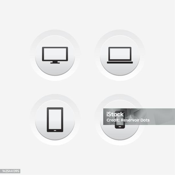 Computer Uibuttons Multi Device Responsive Ui Buttons Stock Illustration - Download Image ...