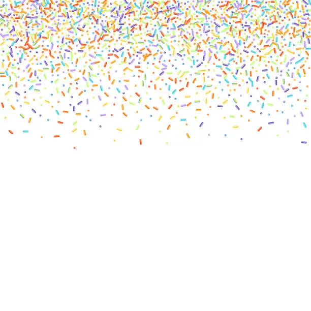 Vector illustration of birthday sprinkles holiday background party invitation horizontal