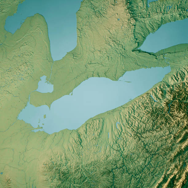 istock Lake Erie Topographic Map 3D Render Color 1425446904