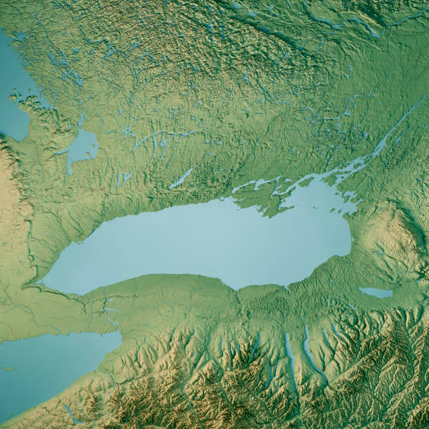 istock Lake Ontario Topographic Map 3D Render Color 1425446985