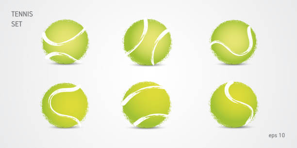ilustrações, clipart, desenhos animados e ícones de jogo de bola de tênis, grunge mão desenhada - tennis ball