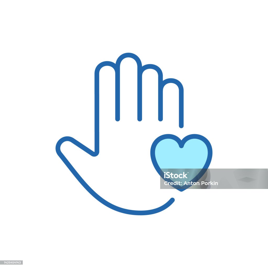Palm Of Hand Và Heart Line Icon Biểu Tượng Của Hình Ảnh Tuyến Tính ...