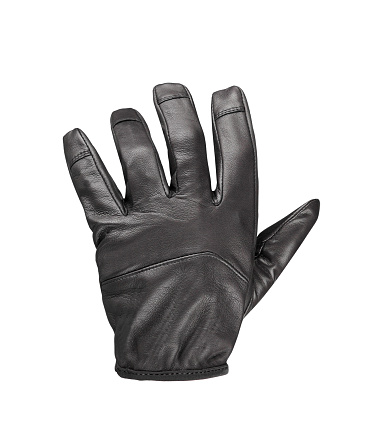 black leather glove isolated on white background