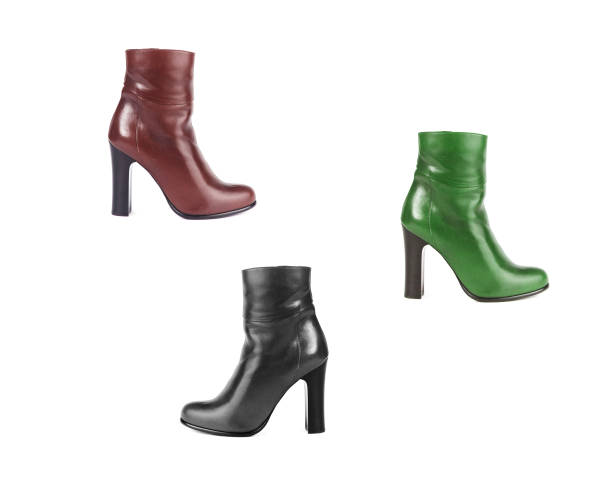 Set of women boots isolated on white background