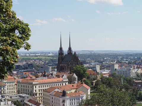 Brno, Czech Republic - Circa September 2022: Katedrala svateho Petra a Pavla translation Saint Peter and Paul cathedral