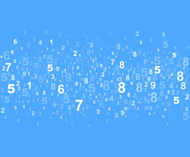 Vector illustration of numbers on blue