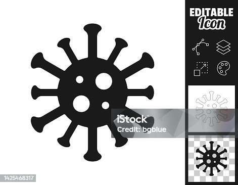 istock Virus cell. Icon for design. Easily editable 1425468317