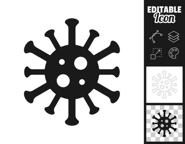 Virus cell. Icon for design. Easily editable vector art illustration