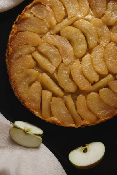 istock A freshly baked Apple Tart on a black background 1425470223
