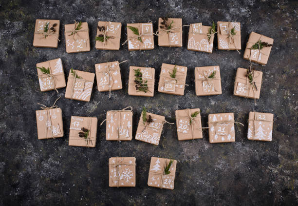 istock Advent calendar made from Christmas gift boxes 1425478008